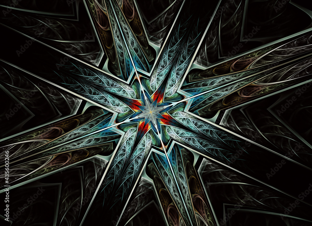 Poster abstract color dynamic textured background with lighting effect. fractal. fractal art