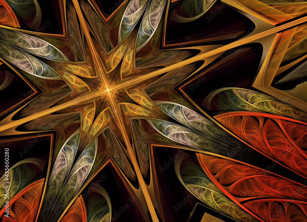Poster abstract color dynamic textured background with lighting effect. fractal. fractal art