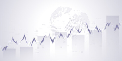 Obraz premium Stock market and exchange. Bullish point, Trend of graph.Graph chart of stock market investment world trading. Stock market data. Vector illustration