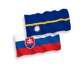 Flags of Slovakia and Republic of Nauru on a white background