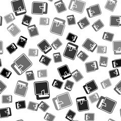 Black Book icon isolated seamless pattern on white background. Vector