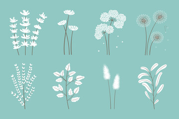 Illustration,Hand drawn vector flower background.