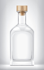 Glass bottle on background with Cork