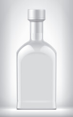Non-transparent Bottle on background with Foil. 