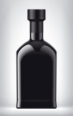 Non-transparent Bottle on background with Foil. 