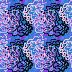 Seamless abstract unusual artwotk with chaotic line patterns