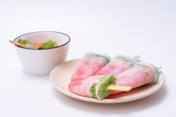 Fresh watermelon Kiwi ice cream