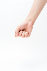 Close up of gestures on a white background