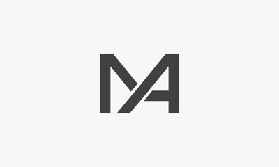 MA letter logo concept isolated on white background. - obrazy, fototapety, plakaty
