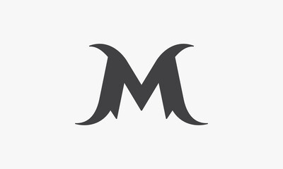 M letter logo decorative concept isolated on white background.
