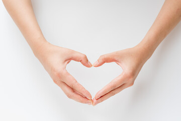 Obraz premium Close up of gestures on a white background