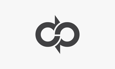 lowercase letter DP logo concept isolated on white background.
