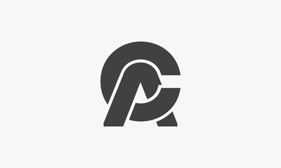 CA or AC letter logo concept isolated on white background.