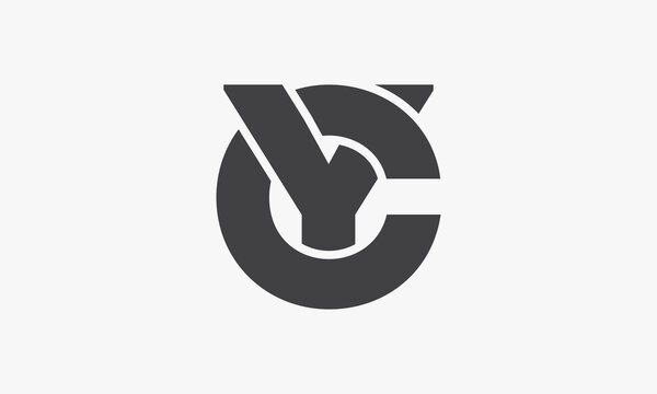 letter CY or YC logo concept isolated on white background.