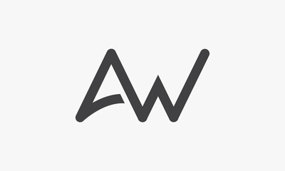 AW letter logo concept isolated on white background. - obrazy, fototapety, plakaty