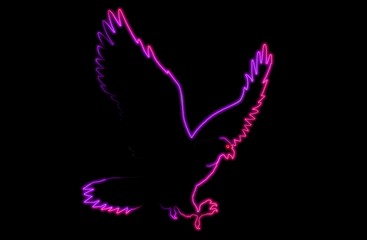 Bird flying neon art