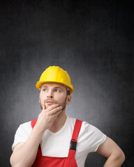 Portrait of a thoughtful construction worker