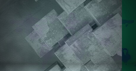 Digitally generated image of 3d blocks against grey background