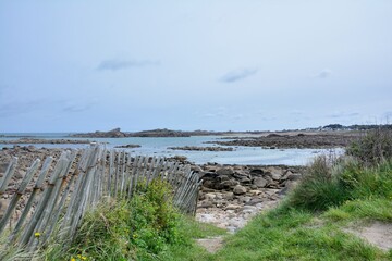 Beautiful seascape at "Ile Grande" in Brittany. France