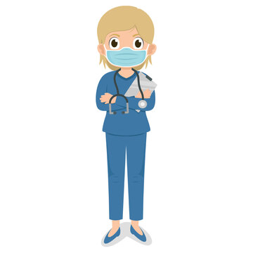 Cute female doctor character vector