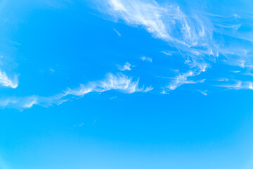 Blue sky with clouds. blue sky background. copy space.