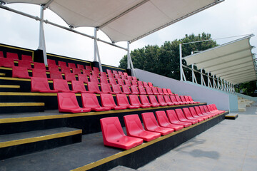 Tribune seat on the stadium sport