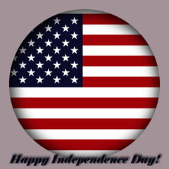 Happy Independence Day card with flag