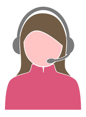 Simple customer service/helpdesk/support woman with headset vector illustration