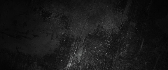 Fototapety  Scary dark walls, slightly light black concrete cement texture for background