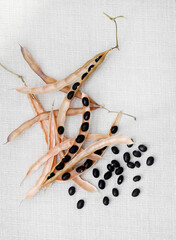 top view of delgado mexican black beans