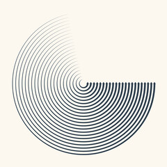 Dynamic arrows in circle. Black and white geometry shape.