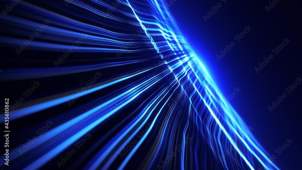 Poster abstract flowing particle lines data concept background loop/ 4k animation of an abstract technology
