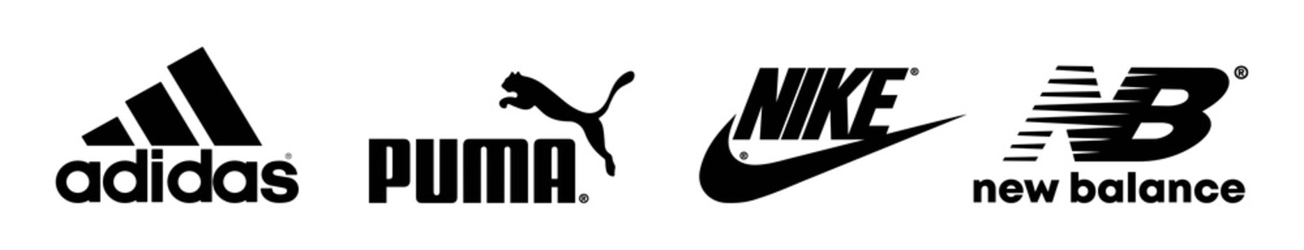 Top 10 logos of popular sportswear brands. Logo Nike, Adidas