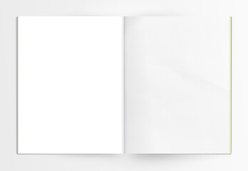 notebook template, mock-up design. Clean mockup presentation, open book or booklet ready to be designed.