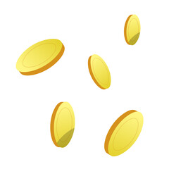 Coin, bitcoin, crypto style, nft tokens. Can be used as a demonstration. Presentation of coins, gold coins. Digital tokens. Crypto market, 2D flat design graphic.