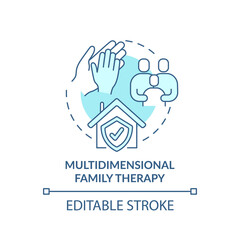 Multidimensional family therapy concept icon. Addiction treatment ways. Professional counseling. Health abstract idea thin line illustration. Vector isolated outline color drawing. Editable stroke