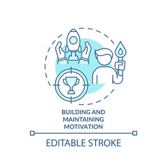 Building and maintaining motivation concept icon. Addiction recovery ways. Self development. Health care abstract idea thin line illustration. Vector isolated outline color drawing. Editable stroke