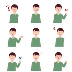 様々な表情の日本人の男の子　セット

