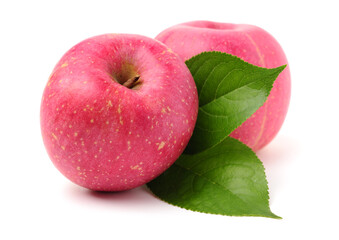 Red apples isolated on white background