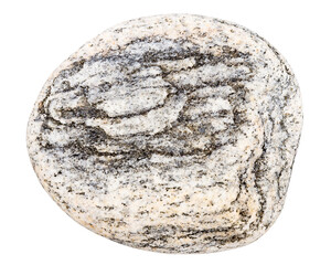 Top view of single gray pebble