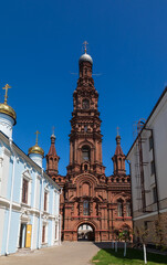 Fototapeta na wymiar Epiphany Church and Belltower on Bauman Street in Kazan Tatarstan Russia