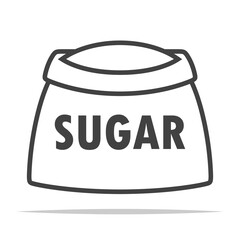 Bag of sugar outline icon vector isolated