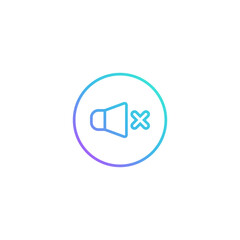 Mute speaker sign icon. Sound button. Vector illustration for graphic design, Web, UI, app. 