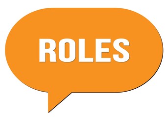 ROLES text written in an orange speech bubble