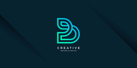 Logo B with creative unique concept for company, person, technology, vector part 8