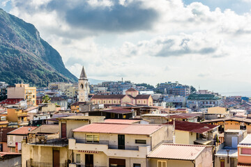 Fototapeta na wymiar The beautiful coastal town of Palmi in Calabria, Italy