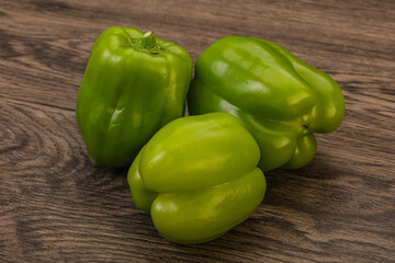 Green sweet bell pepper heap