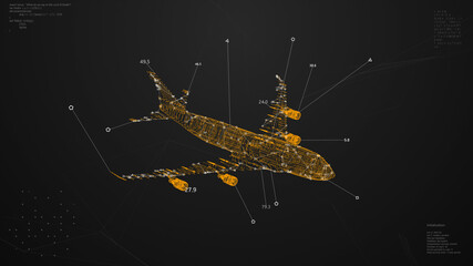 Airplane HUD animation. Aircraft visualization