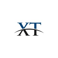 XT initial swoosh horizon, letter logo designs vector