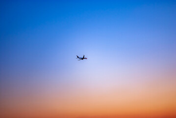 Sunset and airplane